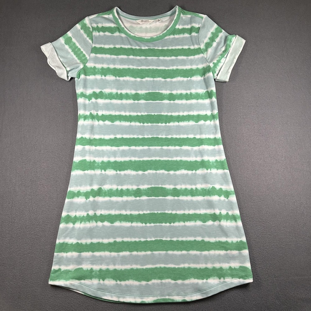 Candace Cameron Bure T-Shirt Dress Womens Small Green Tie Dye Short Sleeve